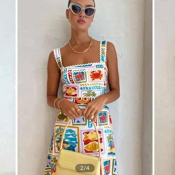 Commense Graffiti Print Sleeveless Long Dress - Picture 2 of 4